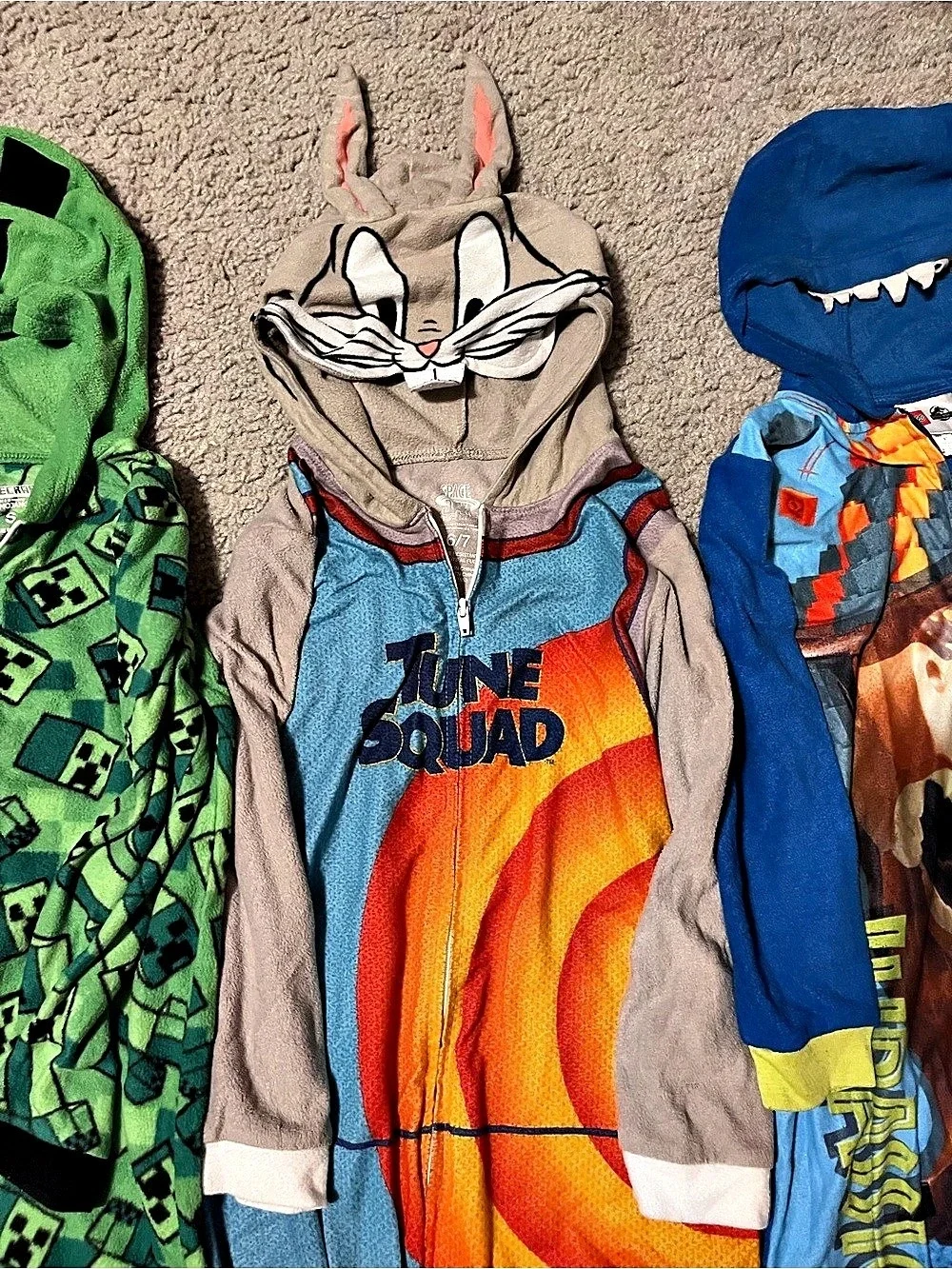 Kids Character Hooded Footies Green & Blue